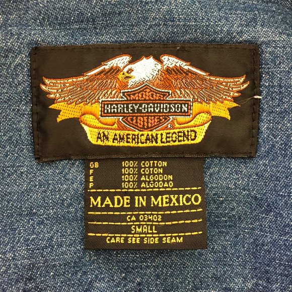 Harley Davidson Denim Button Down Shirt - Picture 6 of 6